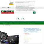 MSI MAG B460 TOMAHAWK LGA 1200 ATX MB $199.00 Delivered @ ExtremePC