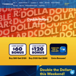 Double Dollar Promo; Load $60 Get $120, $120 Get $240, $200 Get $400, $500 Get $1000 Game Credit @ Timezone Fun App