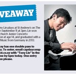 Win a Double Pass to Hear Tony Lin Play at St Andrew's on The Terrace, September 11 from The Dominion Post (Wellington)