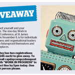 Win 1 of 2 Registrations for the Working Progress Conference from The Dominion Post (Wellington)