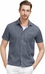 Men's Striped Shirt (98% Cotton + 2% Polyester) for US $9.59 (~NZ $14.98) + Free Shipping @ Paul Jones