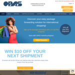 Opas.com USA Freight Forwarding Service: US$20 Off First Shipment / US$10 Review Credit / Switch Credits