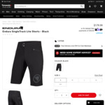 Endura SingleTrack Lite Shorts $64.80 (Was $179.99) + Shipping / $0 CC @ Torpedo7