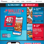 Buy 1 Large Traditional or Gourmet Pizza, Get 1 Large Gourmet, Traditional, Extra Value or Value Pizza Free @ Domino's App