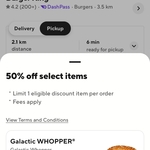 Burger King: Galactic WHOPPER $5.75 + Delivery ($0 Pick Up, Limit 1 Per Order) @ DoorDash