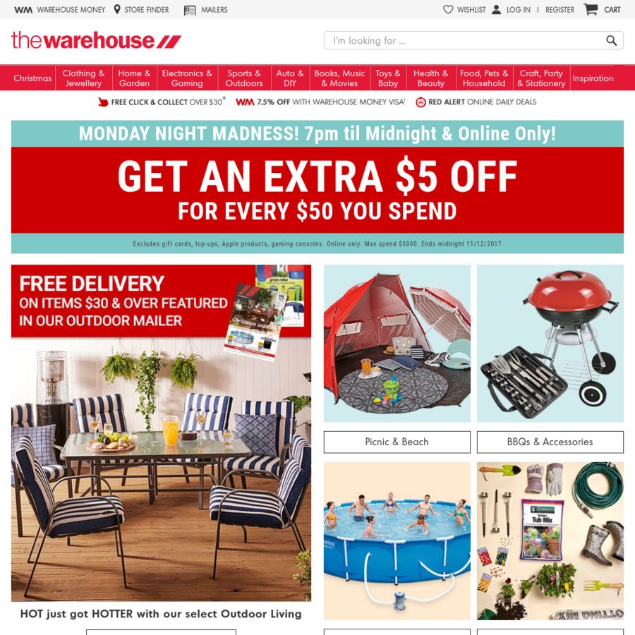 Get an Extra $5 off for Every $50 Spent at The Warehouse - ChoiceCheapies