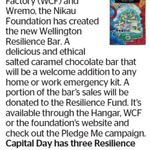 Win 1 of 3 Wellington Resilience Chocolate Bars from The Dominion Post