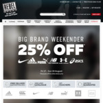 25% off All Adidas, Nike, New Balance, ASICS, Under Armour, Puma + 35% off All Running Shoes + More @ Rebel Sport