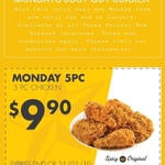 Texas Chicken 5 Pieces for $9.90 Monday Only