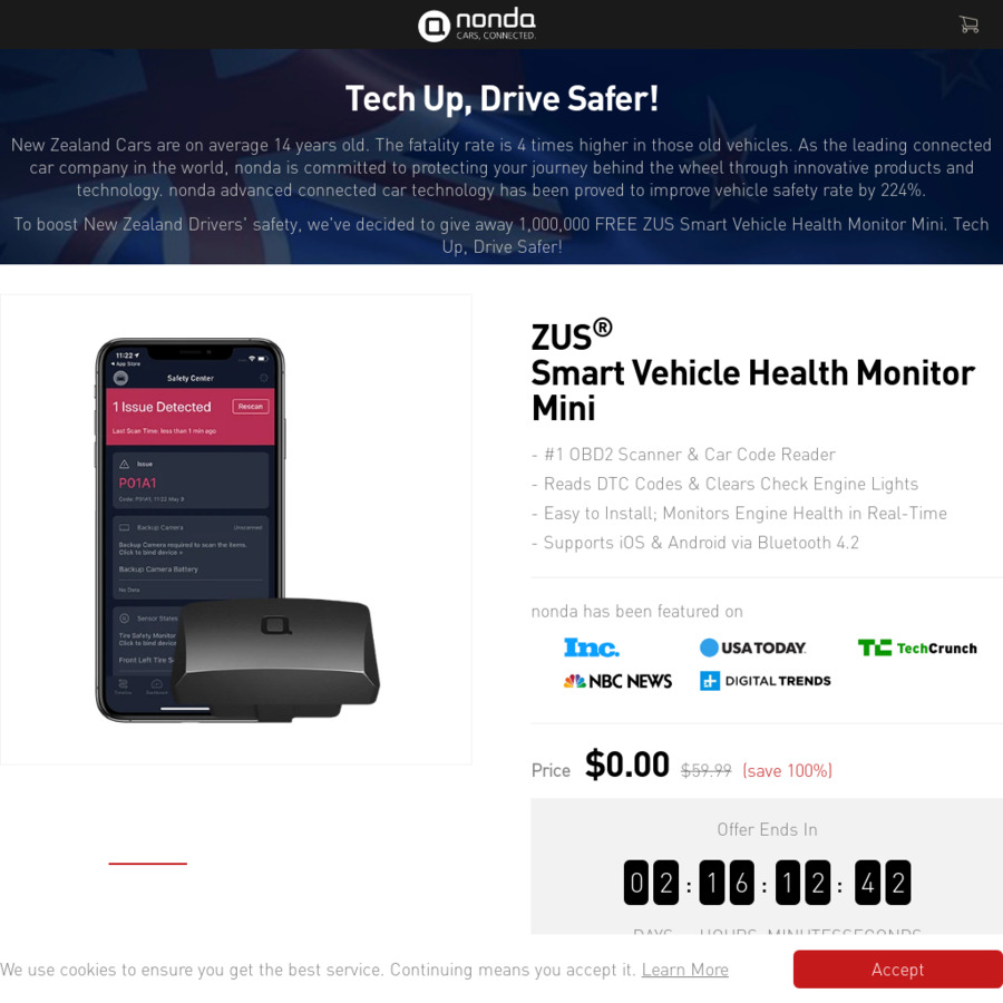 Nonda Car Scanner $8 USD / $14 NZD Delivered @ Nonda.co ... Nonda Car Scanner $8 USD / $14 NZD Delivered @ Nonda.co ...