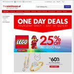 The Warehouse One Day Sale: 25% off Lego, 60% off Fine Jewellery + Lots More