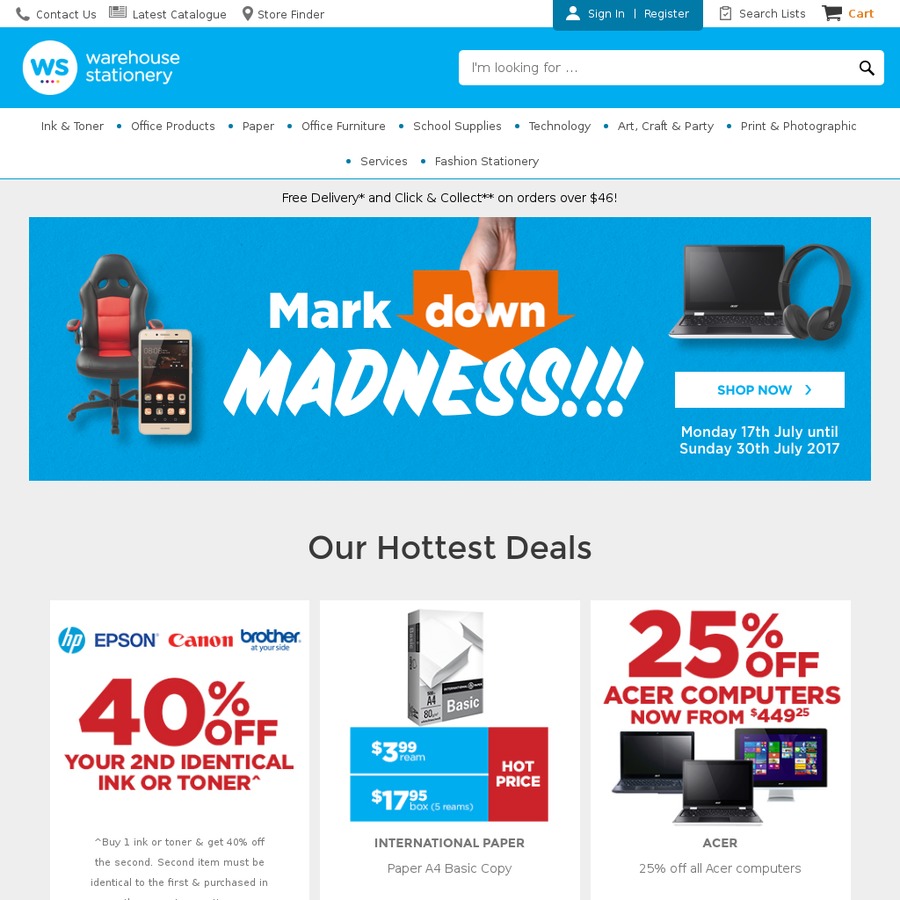 Warehouse Stationery Gift Card Bonus (Spend 50 Get 10 / 100 Get