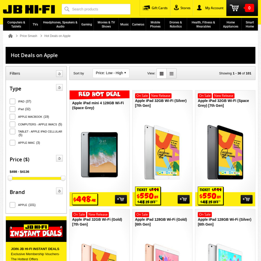 Cost + GST on Apple Products at JB HiFi (Price