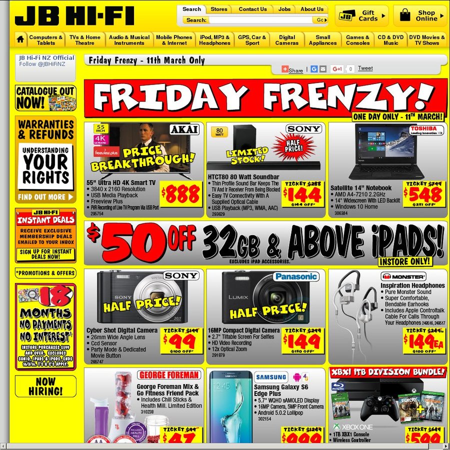 JB HiFi Friday Frenzy Sale Akai 55" 4K TV 888 ChoiceCheapies
