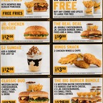 Carl's Jr - Jr Chicken $2 + 2 Chicken Wings & Chips $3.90 + Upsize Combo for Free + More
