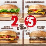 2 Burgers for $5 @ Burger King