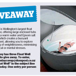 Win 1 of 3 Float Well Sessions from The Dominion Post (Wellington)