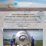 Win a 2 Day Trip for 2 to Oamaru Inc Hotel, Cheese Tour, Travel from Whitestone Cheese Co