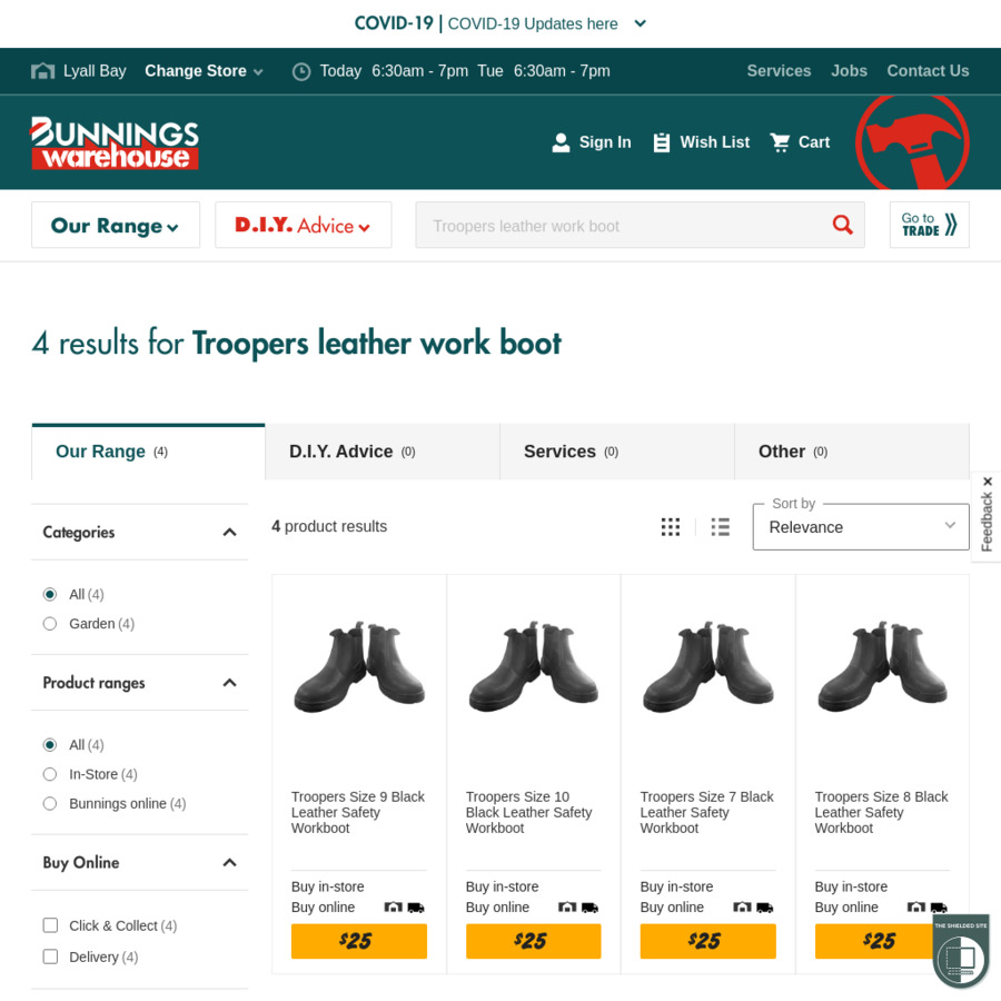 bunnings garden boots