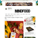 Win 1 of 5 One Years Supply of Higher Living Tea from Mindfood