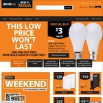 $3 LED 9W Light Bulbs @ Mitre 10 MEGA in Store Only