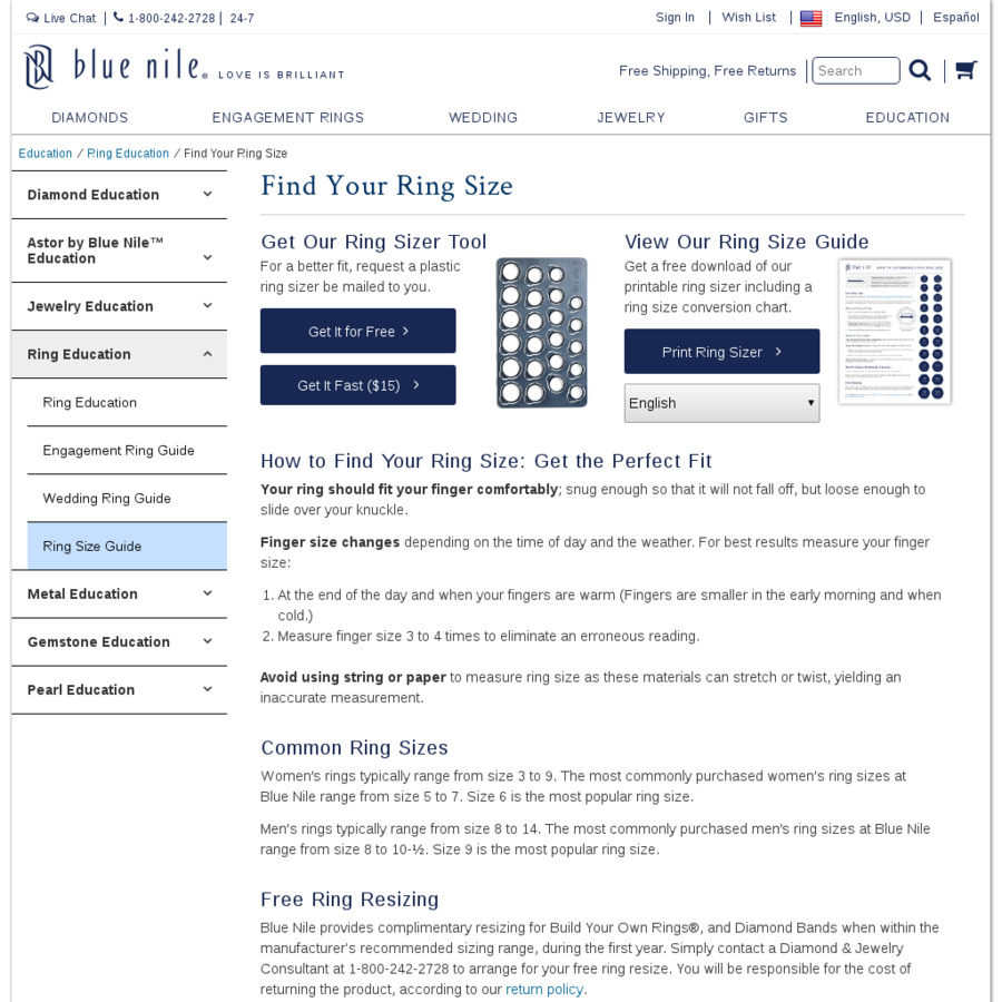 Free Ring Sizer Blue Nile ChoiceCheapies