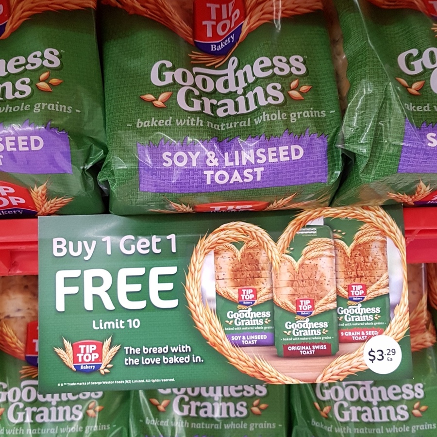 Tip Top Bread Buy 1 Get 1 Free at New World ChoiceCheapies
