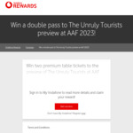 Win Two Table Tickets for The Unruly Tourists + $30 Drinks Voucher (Auckland, March 22) @ Vodafone Rewards (Customers Only)