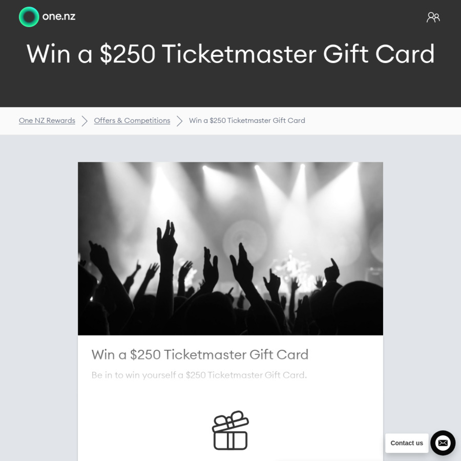 Win a 250 Ticketmaster Gift Card One (Formerly Vodafone, Customers