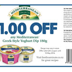 [Coupons] $1 off Any 180g Mediterranean Greek Style Yoghurt Dip or $0.50 off Any 135g Chunky Dip