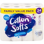 Cotton Softs Toilet Paper Family Pack 2ply 24 Rolls $9.50 (Was $14.49) @ Woolworths