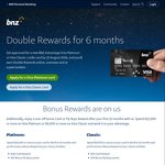 BNZ Advantage Visa Platinum: $150 Bonus, Double Rewards for 6 Months: $2 Back for Every $75 ($145 Annual Fee)