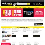 $10 off (Minimum $50 Spend) @ Dick Smith