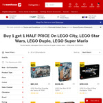 Buy One Get One Half Price LEGO City, Star Wars, Super Mario & Duplo @ The Warehouse