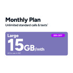 28% off Large Prepay Plan (15GB/M for $25/M for up to 2 yrs, Voucher Expires 31/12/25) @ Kogan NZ