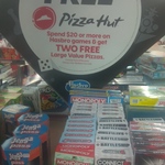 Buy One Hasbro Board Game Get One Half Price and Spend $20 or More & Receive 2 Free Large Value Pizza Hut Pizzas @ The Warehouse