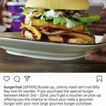 Purchase the Johnny Hash Burger, Receive a BOGOF Offer on Your Next Burger Purchase @ BurgerFuel