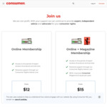 10% off Online Membership Subscriptions: $10.80/Mo or $13.50/Mo (With Magazine) at Consumer NZ