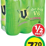 1/2 Price V Energy Drinks 6x 355ml Cans $7.70 @ Countdown