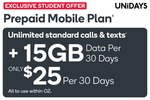 Kogan Mobile (UNiDAYS Offer) $25 per 30 Days for 15GB + Unlimited Text & Call to NZ & AU @ Kogan NZ
