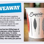 Win 1 of 2 500g Bags of Emporio Espresso Coffee from The Dominion Post