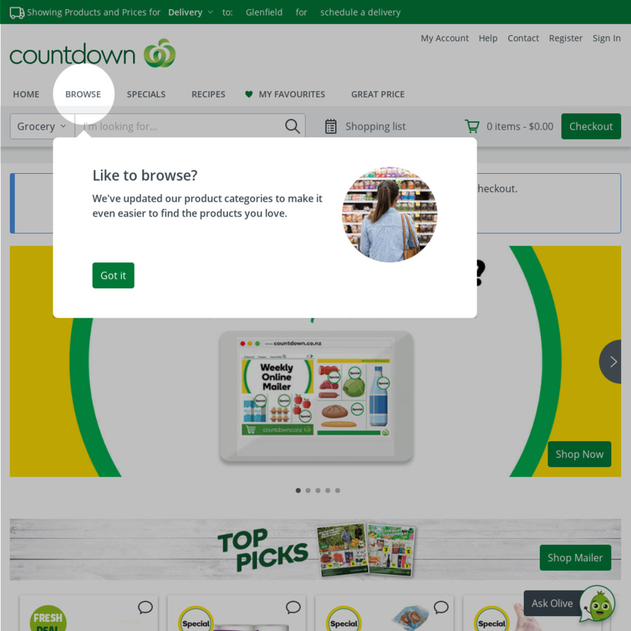 Free Delivery at Countdown ChoiceCheapies