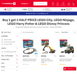 Buy One Get One Half Price LEGO City, LEGO Ninjago, LEGO Harry Potter & LEGO Disney Princess @ The Warehouse