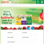 Win 1 of 12 Healtheries Tea Tin Prize Packs from Healtheries