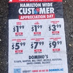 [HAM] Value Pizza $3.99, Extra Value $5.99, Traditional $7.99, Gourmet $9.99, GB/1.5l Drink $1.99 Ea. @ Domino's