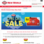 New World One Day Sale: Lamb Shoulder Chops $9.99/kg, Tip Top Ice Cream 2L $3.99, Whittaker's Blocks 250g $3.49 + More (NI Only)