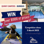 Win a $500 Burnsco Gift Card & 3 Nights Campervan Hire in any Quirky Camper Located in New Zealand @ Quirky Campers