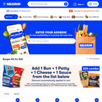 Brioche Bun 4pk + Patty Pack (Incl. Tegel Take Outs) + Mainland Cheese 180g + Sauce for $20 ($25. Min Order) @ Milkrun App
