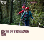 50% off Weekday Tours: Original - Adult $94.50, Child $79.50; Ultimate - Adult $129.50, Child $114.50 @ Rotorua Canopy Tours