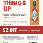 $2 off Tabasco Red Sauce 60ml @ Woolworths, New World & PAK'n SAVE